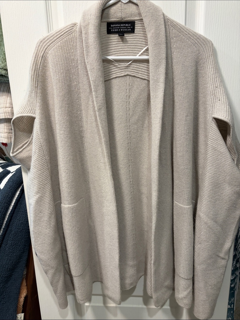 Banana Republic Light Cream Open-Front Shawl Cardigan
